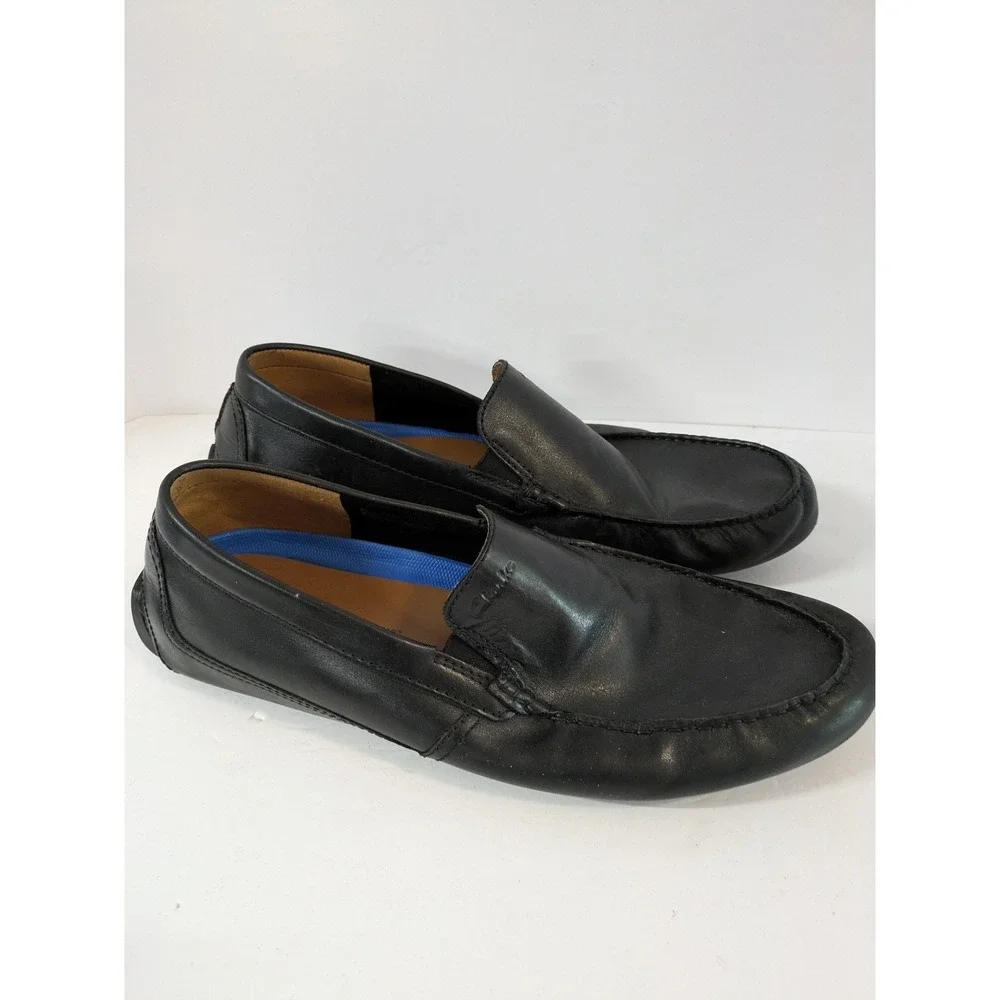 Clarks Mens Extreme Comfort Black Leather Driver Loafers Size‎ 13 M 261607112